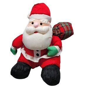 Christmas‎ Santa Claus Plush Doll Parachute Nylon Gibson Greetings 1993 Vtg